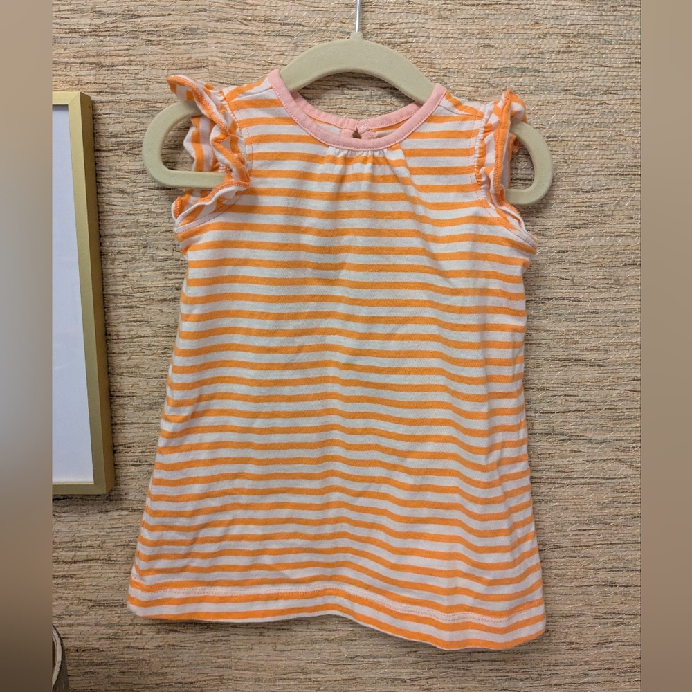 Primary Orange and White Striped Baby Top